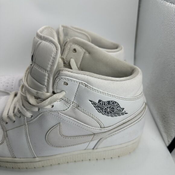 Nike Air Jordan Shoes‎ Mens Size 11.5 Triple White Mid High Sneakers Basketball main image 4